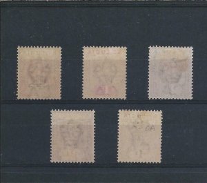 ST LUCIA 1902-03 SET OF FIVE LMM SG 58/62 CAT £70