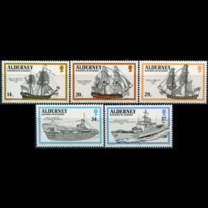 GUERNSEY-ALDERNEY 1990 - Scott# 55-9 Ships Set of 5 NH