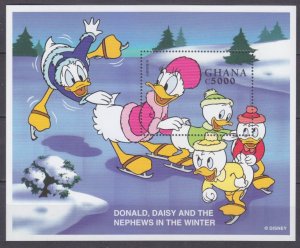 1998 Ghana 2697/B341 Disney - Donald, Daisy and ice skating 10,00 €