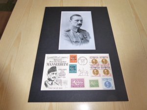 Mannerheim photograph and 1960 USA FDC mount matte size A4