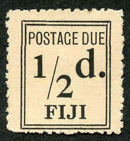 Fiji SGD5a 1917 1/2d Black (narrow Setting) Post Due Mint (no gum as issued)