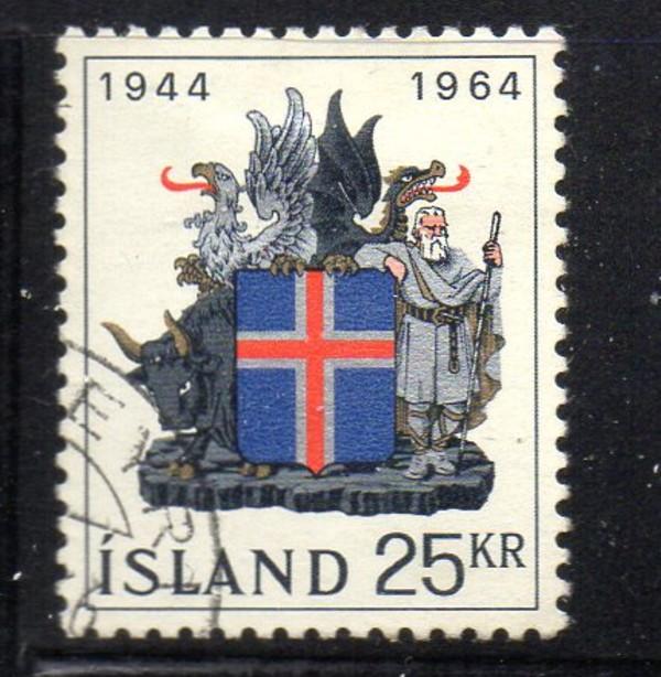 Iceland Sc 362 1964 25 kr 20th Anniversary Republic stamp used