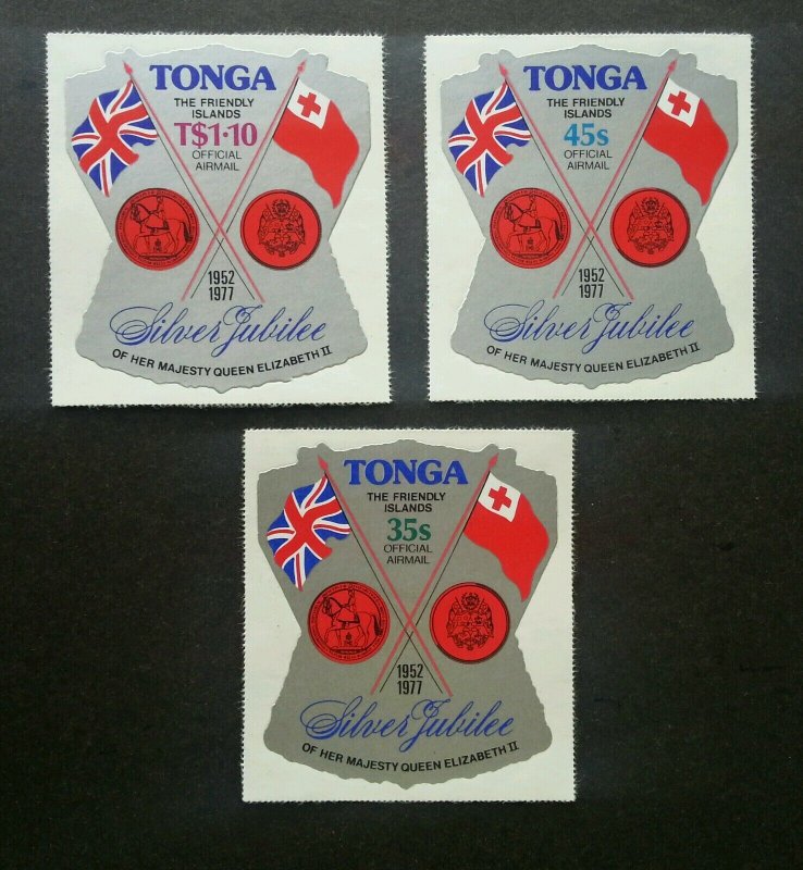 *FREE SHIP Tonga Silver Jubilee Queen 1977 Royal (stamp) MNH *odd shape *unusual