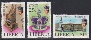 Liberia # 813-815, Queen Elizabeth Coronation 25th Anniversary, NH, 1/2 Cat