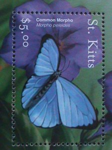 ​ST. KITTS-COLORFUL BEAUTIFUL LOVELY BUTTERFLY & FLOWERS MNH-SHEET-VF LAST ONE