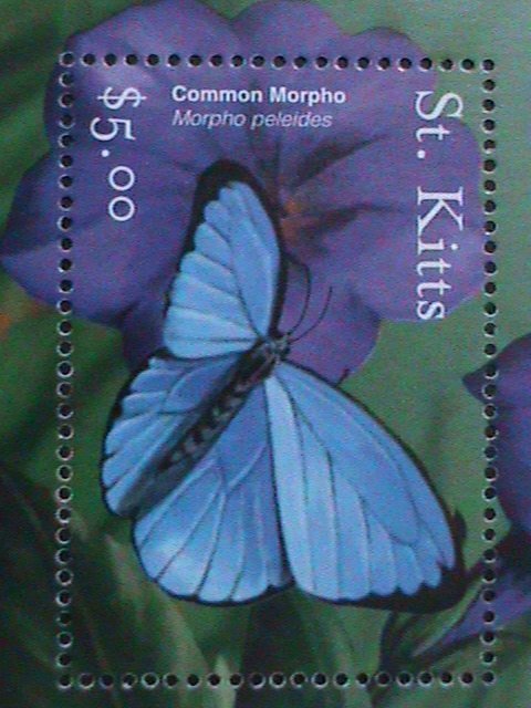 ​ST. KITTS-COLORFUL BEAUTIFUL LOVELY BUTTERFLY & FLOWERS MNH-SHEET-VF LAST ONE