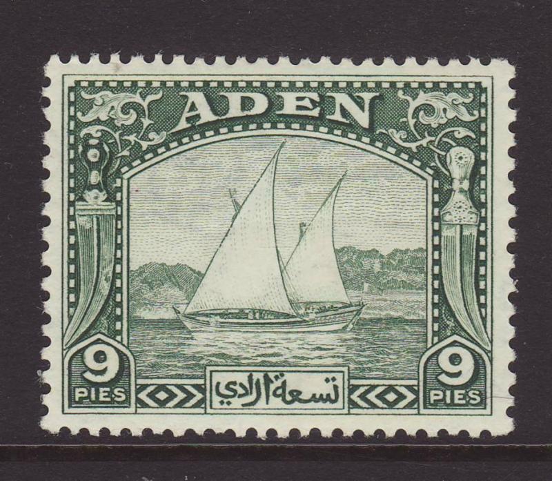 1937 Aden 9 Pies Dhow Mounted Mint SG2