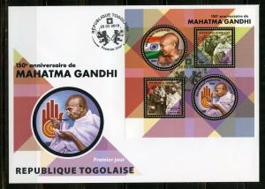 TOGO  2019  150th ANNIVERSARY OF MAHATMA GANDHI SHEET FIRST DAY COVER