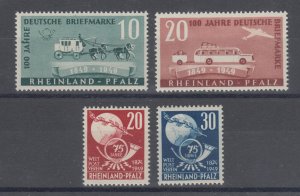 Rhine Palatine Sc 6N39-6N42 MNH 1949, 2 cplt sets issued under French Occupation