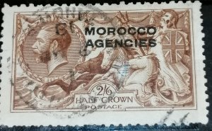 British Post Morocco 2sh 6p 1935 sea horse overprinted