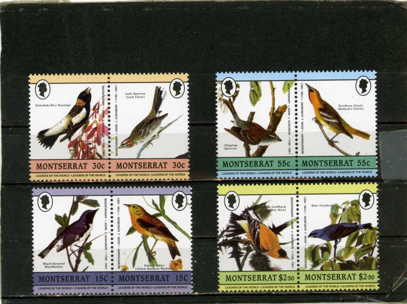 MONTSERRAT 1985 Sc#580-583 FAUNA/BIRDS 4 PAIRS STAMPS MNH