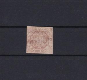 VENEZUELA 1866 IMPERF STAMP USED ½ REALE RED   REF 6235