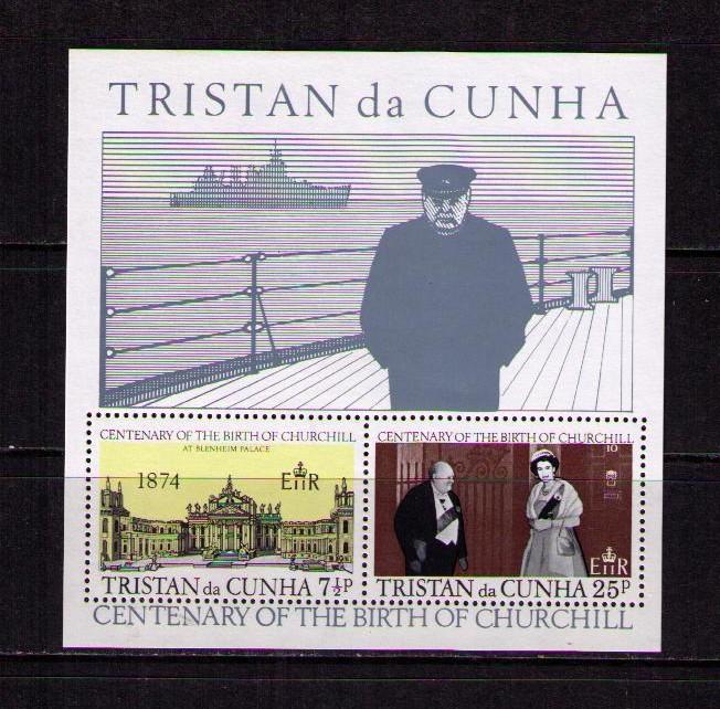 TRISTAN DA CUNHA Sc# 197a MNH FVF SS Winston Churchill Queen