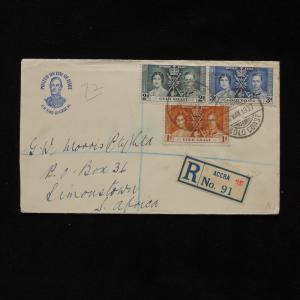 ZS-AB380 GOLD COAST - Coronation, 1937 Fdc To South Africa Cover