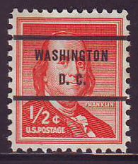 Washington DC, 1030-71 Bureau Precancel, ½¢ Franklin