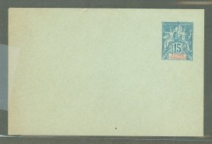 French Guinea  1892 15c blue on bluish, flap is not stuck, faint toning at left