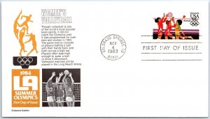 US FIRST DAY COVER 1984 ATHENS OLYMPICS WOMEN'S VOLLEYBALL ON ARISTOCRAT CACHET