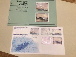 Alderney Shipwrecks cover & mint never hinged stamps   A9408