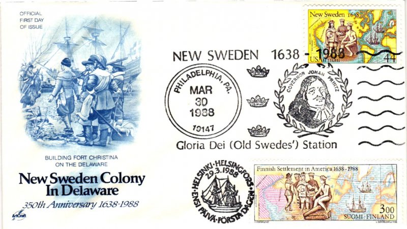 #C117 New Sweden Airmail Dual With Finland – Artcraft Cachet 