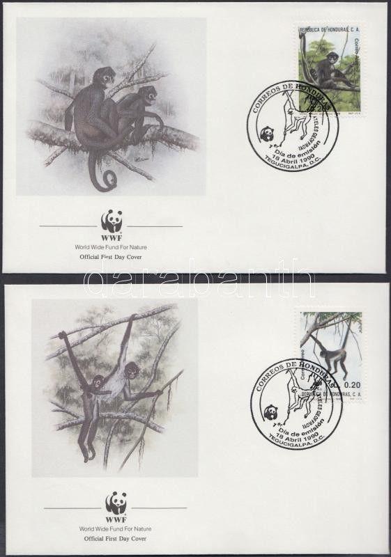 Honduras stamp WWF Geoffroys spider monkey set on 4 FDC Cover 1990 WS199828