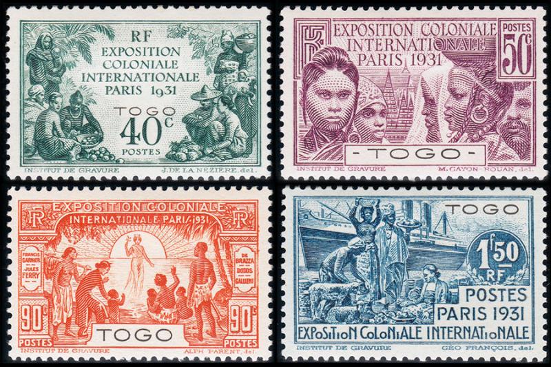 Togo (French) Scott 254-257 (1931) Mint H VF Complete Set, CV $26.00 B