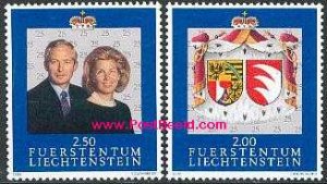 Liechtenstein 1992, SILVER WEDDING 2V, MNH