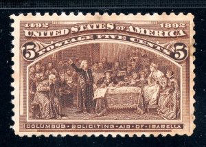 USAstamps Unused FVF US 1893 Columbian Expo Soliciting Aid Scott 234 OG MNH 