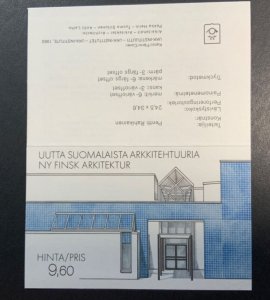 Finland MNH #737  1986 complete Booklet of 6 Architecture, Buildings SCV $5.75 