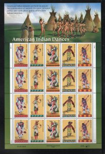 ALLYS US Scott #3072-6 32c American Indian Dances - Pane ]20] MNH F/VF [FP-66]