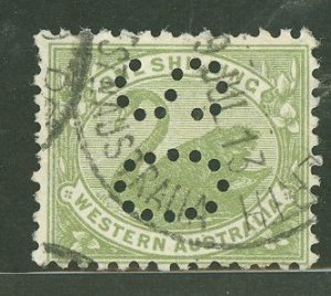 Western Australia #102 Used Single (Perfin)