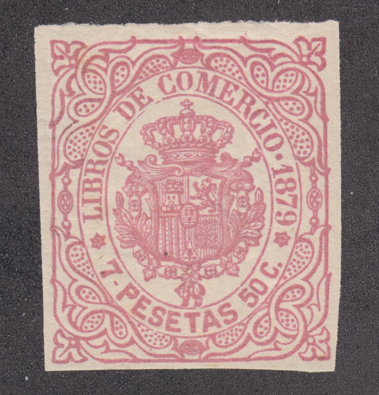 Cuba Jones CB70 unused. 7P50c rose Books of Account fiscal, 1879 issue, sound,