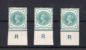 3x 1/2d JUBILEE CONTROLS MOUNTED MINT (FAULTS)