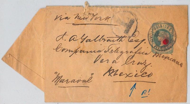 Trinidad & Tobago -  POSTAL STATIONERY - WRAPPER to MEXICO - RARE DESTINATION!