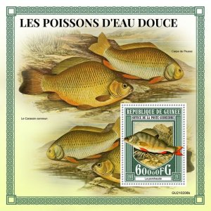 GUINEA - 2021 - Fresh Water Fish - Perf Souv Sheet - Mint Never Hinged