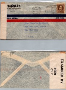 1942 Cuba (Havana) to United States + US Censor Tape #4059/4169 + Advertiseme...