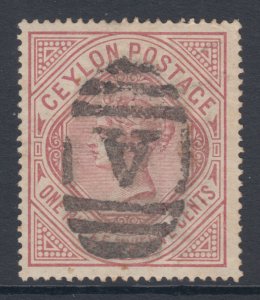 Ceylon SG 201, Sc 142, used. 1887 1r12c dull rose QV, wmkd Crown & CC sideways