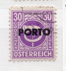 Austria 1946 Early Issue Fine Used 30g. Porto Optd NW-259920