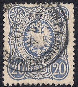 Germany #32 20 PF SUPERB CANCEL Eagle, Ultra, Stamp used XF