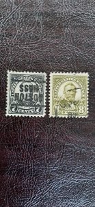 US Scott # 559-560; 2 used reg issued from 1922-1925; F/VF centering;