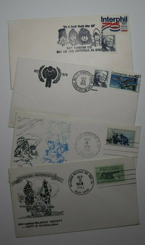 Mid Kansas Philatelic Society Salinas KS Expo Cachet Cover Lot 4