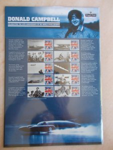 GB 2017 Donald Campbell 50th Anniv. of World Speed Record Smiler Sheet CS 25 U/M