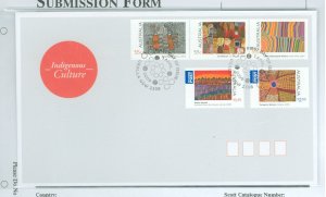 Australia  3060-3064 indigenous (aboriginal) art set of 5 on a cacheted unadd. FDC