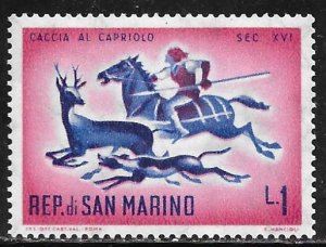 San Marino 477: 1l Deer Hunting, XVI Century, MH, F-VF