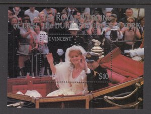 St Vincent 960 Royal Wedding Souvenir Sheet MNH VF