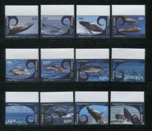 2012 Aitutaki Humpback Whale & Dolphin Postage Stamps #581-592 Mint Never Hinged