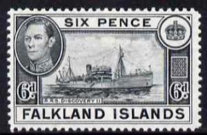 Falkland Islands 1938-50 KG6 Discovery II (Supply Ship) 6...