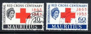 MAURITIUS  -- 1963 -   red cross set -    used