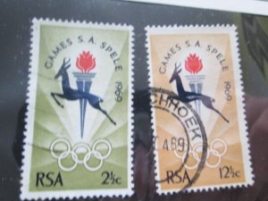 South Africa #353-4 used set 2023 SCV = $1.00