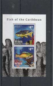 Bequia Grenadines St Vincent 2013 MNH Fish of Caribbean 2v S/S Hogfish Wrasse