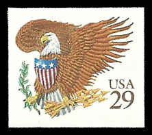 PCBstamps   US #2595 Bk Sgl 29c Liberty & Eagle, brown, MNH, (16)